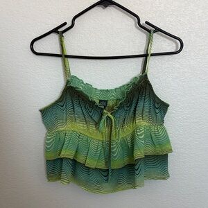 Wild Fable Green Ruffled Camisole